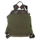 PRADA Backpack Nylon Khaki Silver Auth 157586-2