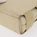 LOEWE Shoulder Bag Leather White Silver Auth 157588-14