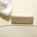 LOEWE Shoulder Bag Leather White Silver Auth 157588-20