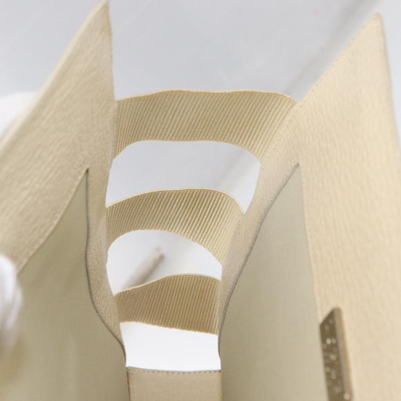 LOEWE Shoulder Bag Leather White Silver Auth 157588