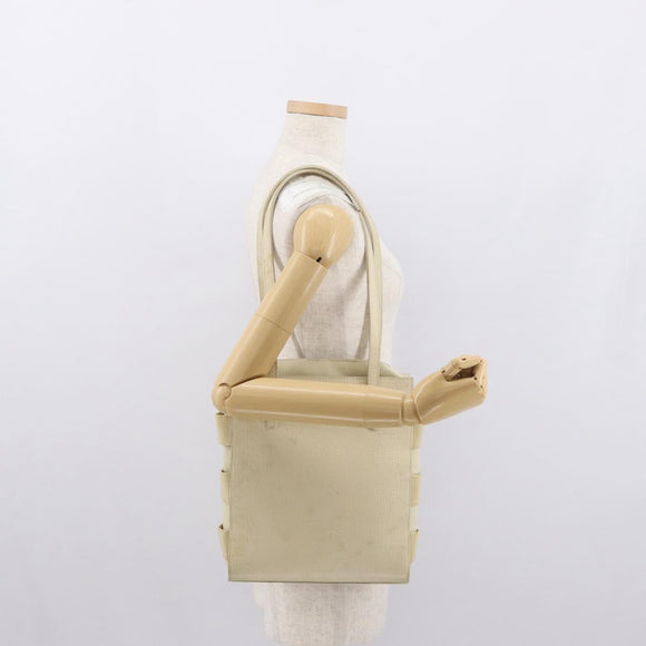 LOEWE Shoulder Bag Leather White Silver Auth 157588