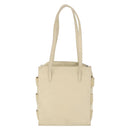 LOEWE Shoulder Bag Leather White Silver Auth 157588-2