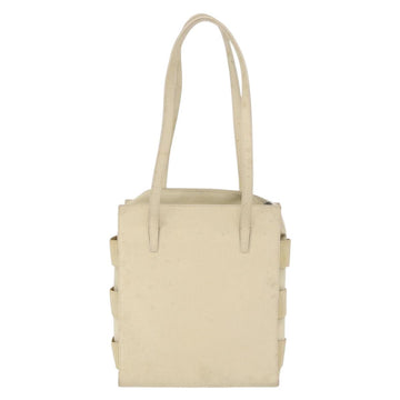 LOEWE Shoulder Bag Leather White Silver Auth 157588 - 0