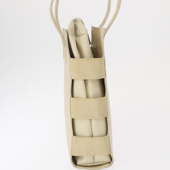 LOEWE Shoulder Bag Leather White Silver Auth 157588