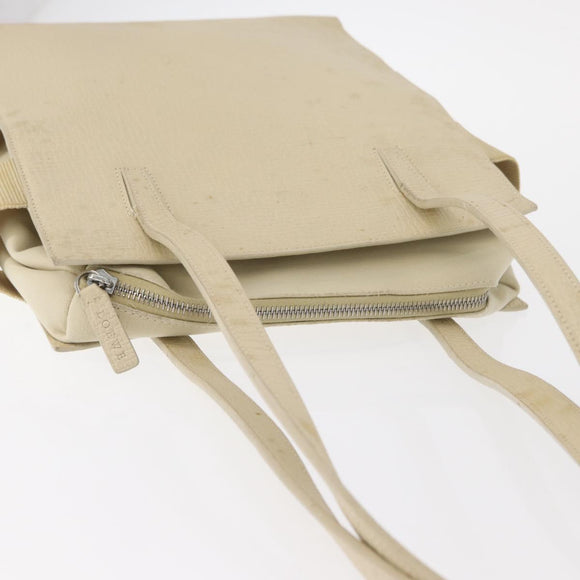 LOEWE Shoulder Bag Leather White Silver Auth 157588