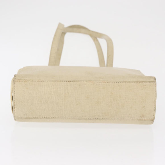 LOEWE Shoulder Bag Leather White Silver Auth 157588