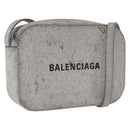 BALENCIAGA Everyday Camera Bag XS Shoulder Bag Leather Silver 552372 Auth 157590-1