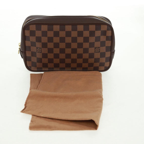 LOUIS VUITTON Damier Ebene Trousse Toilette 25 Clutch Bag N47624 LV Auth 157599V