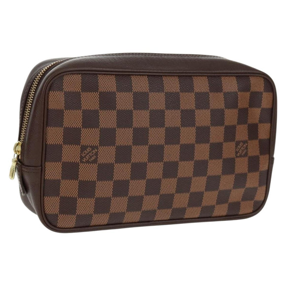 LOUIS VUITTON Damier Ebene Trousse Toilette 25 Clutch Bag N47624 LV Auth 157599V