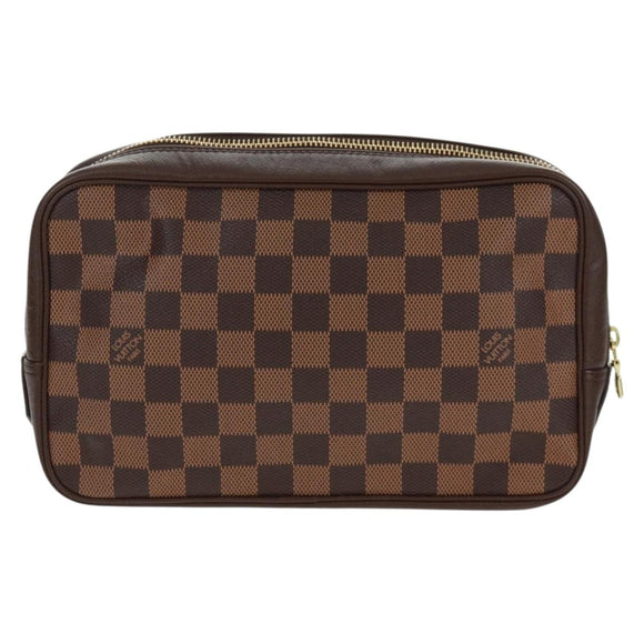 LOUIS VUITTON Damier Ebene Trousse Toilette 25 Clutch Bag N47624 LV Auth 157599V