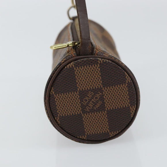 LOUIS VUITTON Damier Ebene Papillon Pouch LV Auth 157603