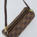 LOUIS VUITTON Damier Ebene Papillon Pouch LV Auth 157603-6