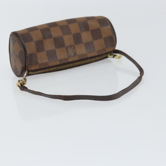 LOUIS VUITTON Damier Ebene Papillon Pouch LV Auth 157603