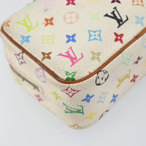 LOUIS VUITTON Monogram Multicolor Trousse Wapity Pouch White M58033 Auth 157605