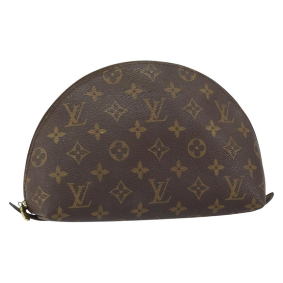 LOUIS VUITTON Monogram Trousse Demi Ronde Cosmetische Etui M47520 LV Auth 157606