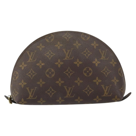 LOUIS VUITTON Monogram Trousse Demi Ronde Cosmetic Pouch M47520 LV Auth 157606