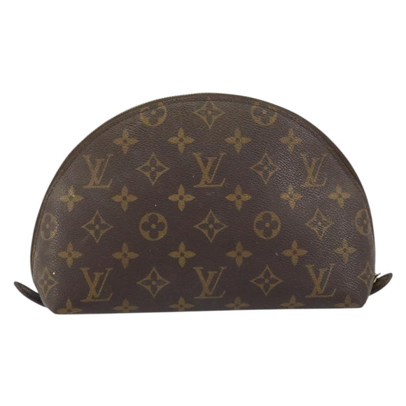 LOUIS VUITTON Monogram Trousse Demi Ronde Cosmetic Pouch M47520 LV Auth 157606