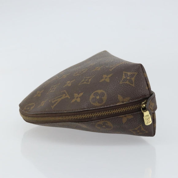 LOUIS VUITTON Monogram Trousse Demi Ronde Cosmetic Pouch M47520 LV Auth 157606