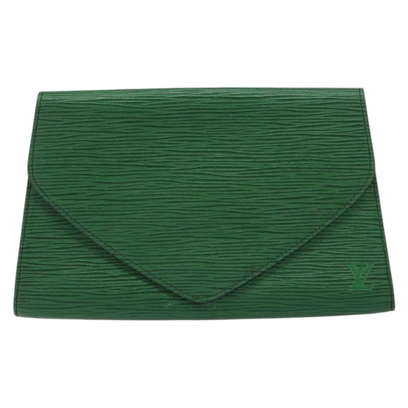 LOUIS VUITTON Epi Art Deco Clutch Bag Green M52634 LV Auth 157611