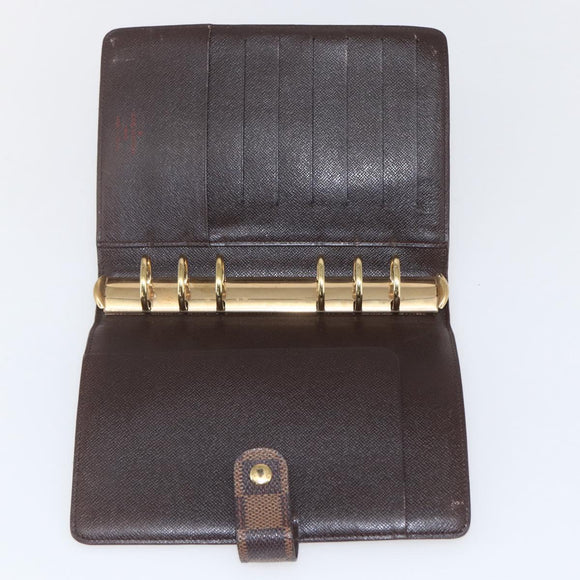 LOUIS VUITTON Damier Ebene Agenda MM Day Planner Cover R20240 LV Auth 157613