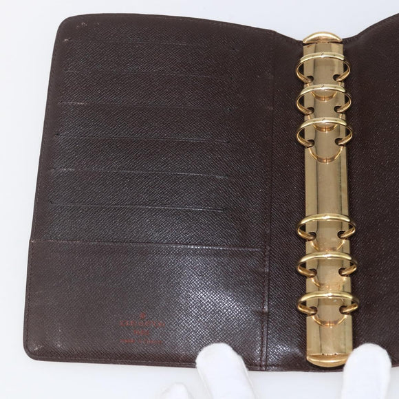 LOUIS VUITTON Damier Ebene Agenda MM Day Planner Cover R20240 LV Auth 157613