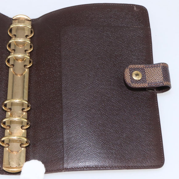 LOUIS VUITTON Damier Ebene Agenda MM Day Planner Cover R20240 LV Auth 157613
