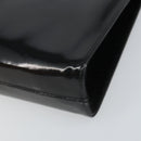 Salvatore Ferragamo Chain Gancini Shoulder Bag Enamel Black Gold Auth 157615-10