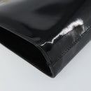 Salvatore Ferragamo Chain Gancini Shoulder Bag Enamel Black Gold Auth 157615-11