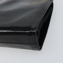 Salvatore Ferragamo Chain Gancini Shoulder Bag Enamel Black Gold Auth 157615-12