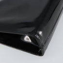 Salvatore Ferragamo Chain Gancini Shoulder Bag Enamel Black Gold Auth 157615-13