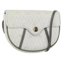 Christian Dior Honeycomb Canvas Shoulder Bag PVC Gold White Auth 157616-1