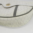 Christian Dior Honeycomb Canvas Shoulder Bag PVC Gold White Auth 157616-10