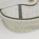 Christian Dior Honeycomb Canvas Shoulder Bag PVC Gold White Auth 157616-11