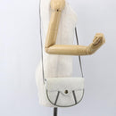 Christian Dior Honeycomb Canvas Shoulder Bag PVC Gold White Auth 157616-19