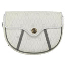 Christian Dior Honeycomb Canvas Shoulder Bag PVC Gold White Auth 157616-2