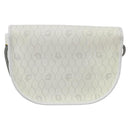 Christian Dior Honeycomb Canvas Shoulder Bag PVC Gold White Auth 157616-3