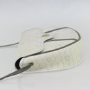 Christian Dior Honeycomb Canvas Shoulder Bag PVC Gold White Auth 157616-4