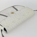 Christian Dior Honeycomb Canvas Shoulder Bag PVC Gold White Auth 157616-6