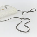 Christian Dior Honeycomb Canvas Shoulder Bag PVC Gold White Auth 157616-7