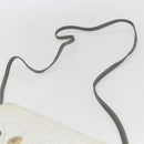 Christian Dior Honeycomb Canvas Shoulder Bag PVC Gold White Auth 157616-8