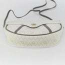 Christian Dior Honeycomb Canvas Shoulder Bag PVC Gold White Auth 157616-9