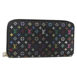 LOUIS VUITTON Monogram Multicolor Zippy Wallet Wallet Black M60243 Auth 157617