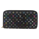 LOUIS VUITTON Monogram Multicolor Zippy Wallet Wallet Black M60243 Auth 157617-13