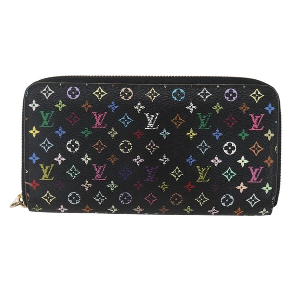 LOUIS VUITTON Monogram Multicolor Zippy Wallet Wallet Black M60243 Auth 157617