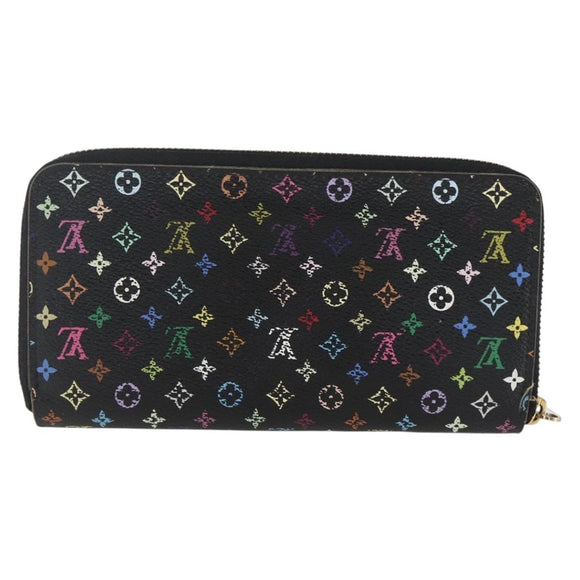 LOUIS VUITTON Monogram Multicolor Zippy Wallet Wallet Black M60243 Auth 157617