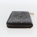 LOUIS VUITTON Monogram Multicolor Zippy Wallet Wallet Black M60243 Auth 157617-4