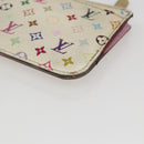 LOUIS VUITTON Multicolor Pochette Cles NM Coin Purse White M93734 LV Auth 157618-15