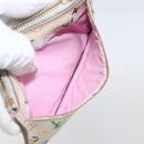 LOUIS VUITTON Multicolor Pochette Cles NM Coin Purse White M93734 LV Auth 157618-19