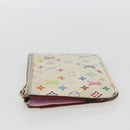 LOUIS VUITTON Multicolor Pochette Cles NM Coin Purse White M93734 LV Auth 157618-4