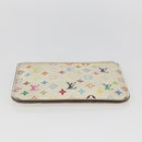 LOUIS VUITTON Multicolor Pochette Cles NM Coin Purse White M93734 LV Auth 157618-6